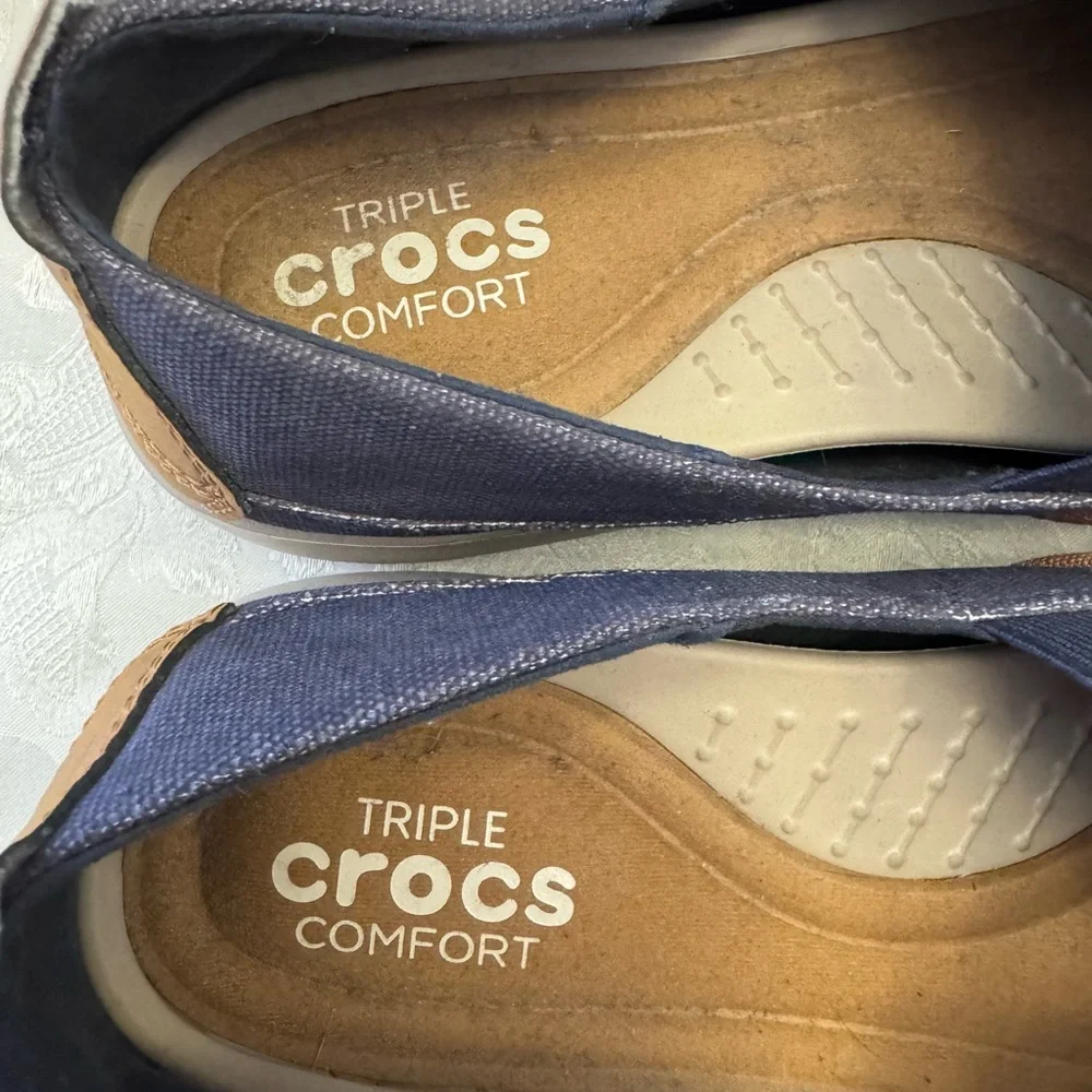 Crocs Santa Cruz Navy Men’s 13 Loafer Comfort‎ Casual Shoes Beach Fish Coastal